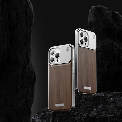 Luxury Walnut Woof & Metal Frame With Aromatic Iphone Case