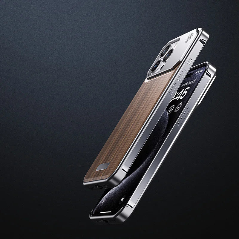 Luxury Walnut Woof & Metal Frame With Aromatic Iphone Case